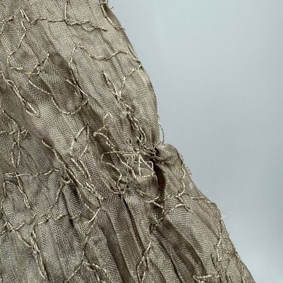 Chico’s Textured Gold-Tone Button Front Unlined Tunic Top Women's Size Medium - Picture 7 of 16